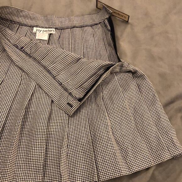 Jay Peters Vintage Pleated Skirt Houndstooth Check Schoolgirl Woman Size 8 - Picture 6 of 8